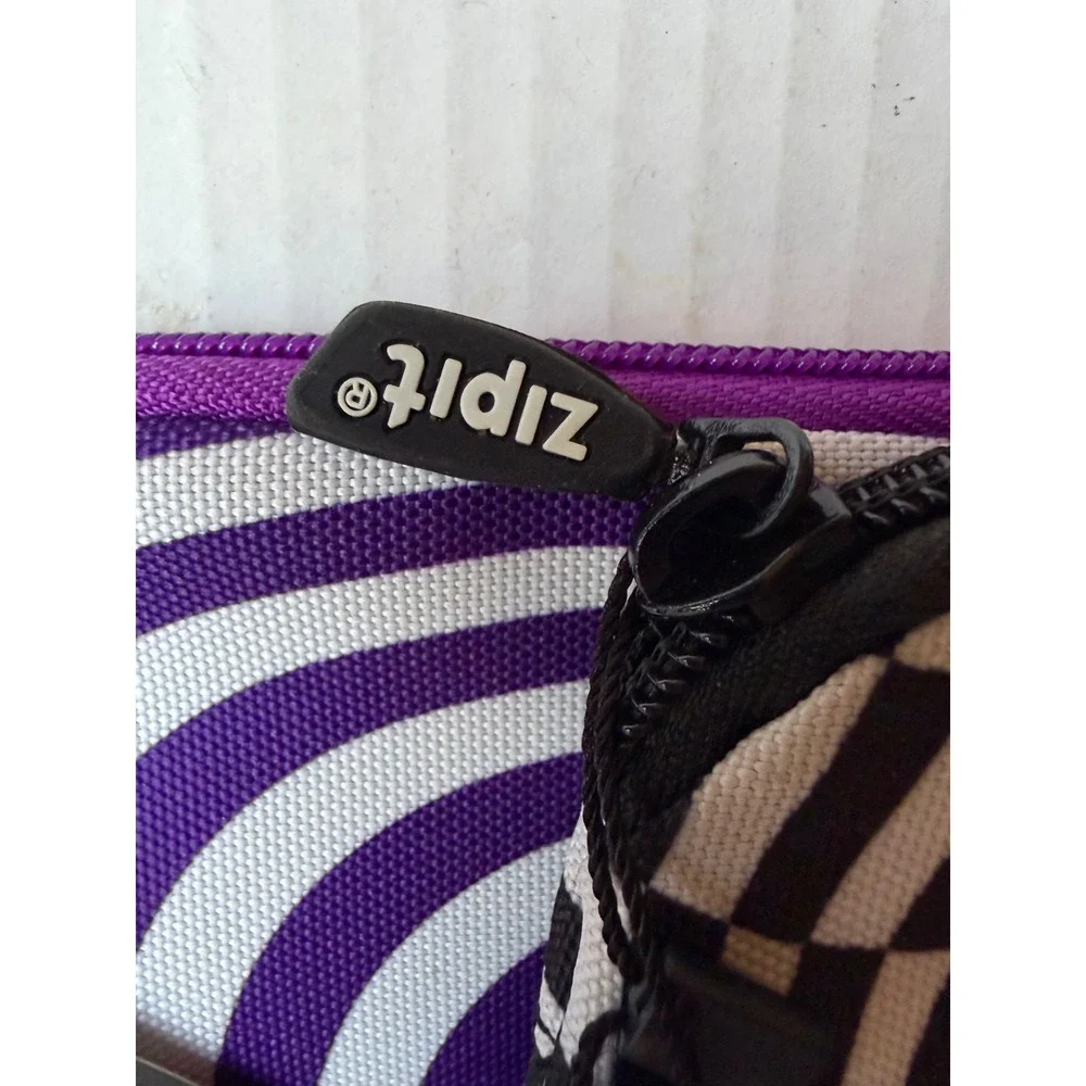 Zipit Illusion 3 Ring Binder Pouch Set of 4 Pink Purple Black Checker Z3R-IL